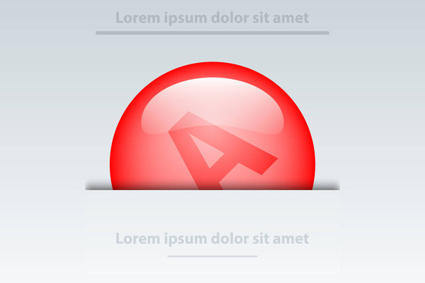 Piros 3d márvány kör Beszúrás fehér sablon honlap bemutató borító poszter vektor infographic illusztráció koncepció - Vektor, kép