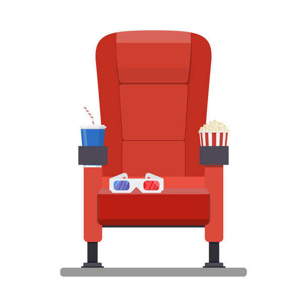 Κινηματογράφος κόκκινο άνετο κάθισμα - Διάνυσμα, εικόνα