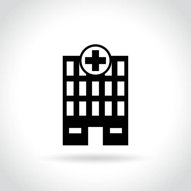 medical building icon on white background - Vector, Image