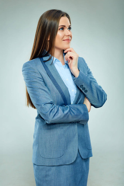 Thinking businesswoman in business suit  - Fotoğraf, Görsel