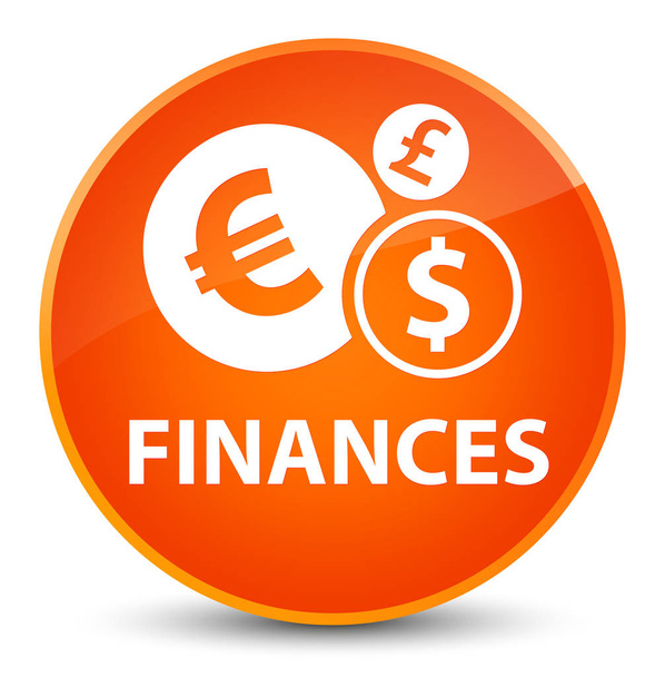 Finanze (segno euro) elegante pulsante rotondo arancione
 - Foto, immagini