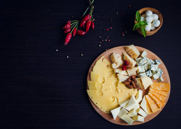 Tasty appetizer. Plate of Cheese. - Photo, Image