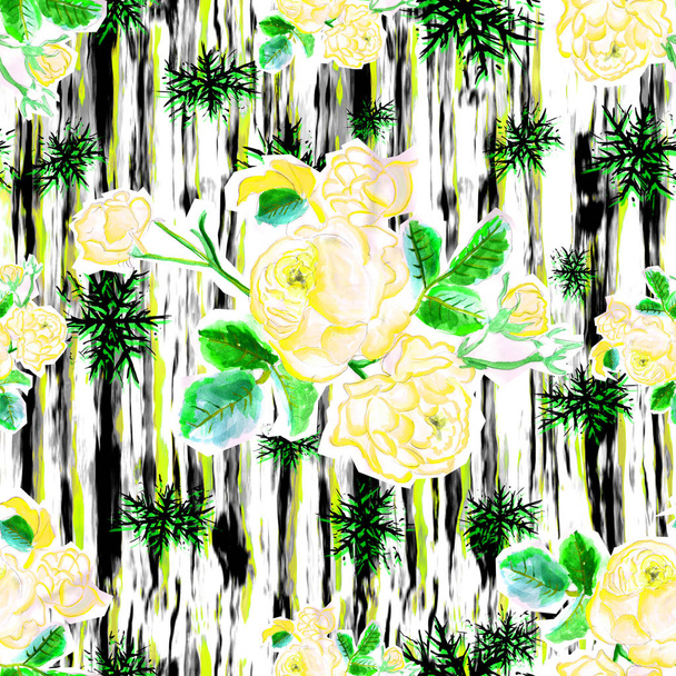 floral geométrico escova sem costura imprimir
 - Foto, Imagem