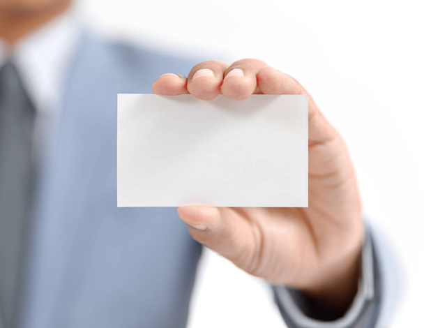  businessman showing white empty card - Фото, зображення