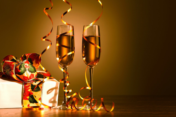 Glasses of champagne at new year party - Фото, изображение