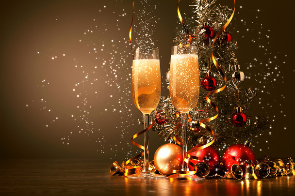 Glasses of champagne at new year party - Valokuva, kuva