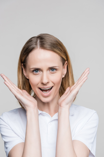 attractive excited woman - 写真・画像