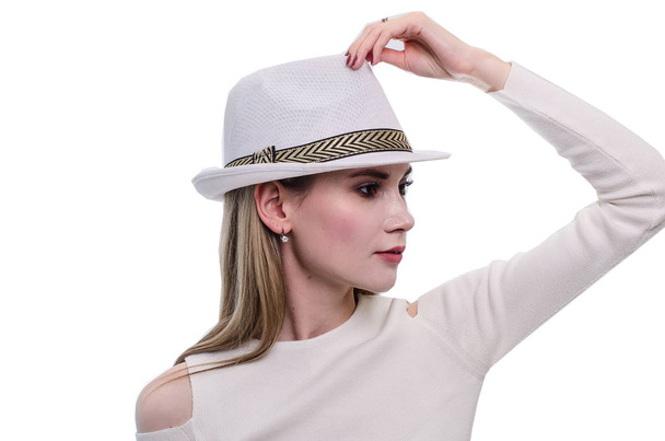 beautiful girl in hat - Foto, Imagem