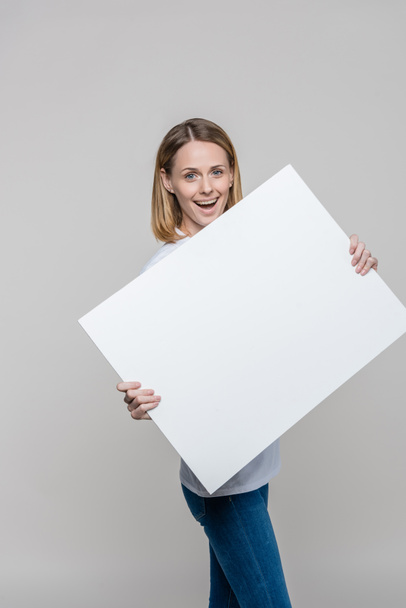 woman with blank board - Foto, Bild