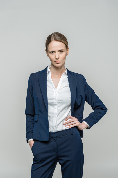 confident businesswoman in suit - Fotó, kép