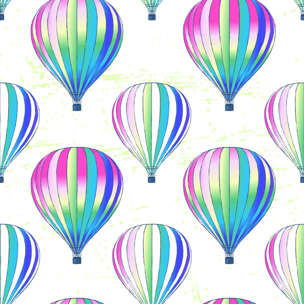 Atrament ręcznie rysowane wektor powietrze balony wzór - Wektor, obraz