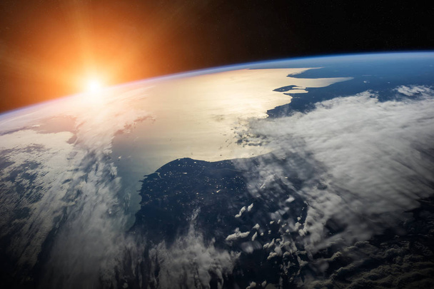 Planeta Ziemia w przestrzeni 3d renderowania elementów tego obrazu Kromeriz - Zdjęcie, obraz