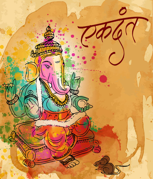 illustration de style peinture du dieu hindou seigneur Ganesha pour ganesh festival chaturthi
 - Vecteur, image