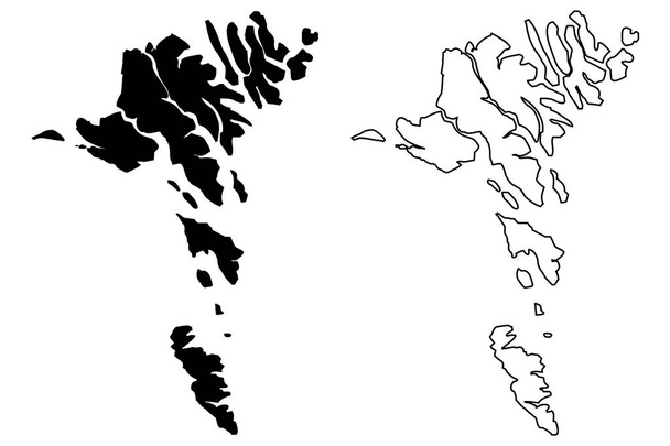 Isole Faroe mappa vettore
 - Vettoriali, immagini