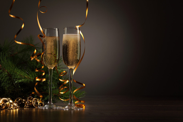 Glasses of champagne at new year party - Photo, Image