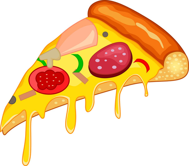 Ízletes pizza szelet  - Vektor, kép