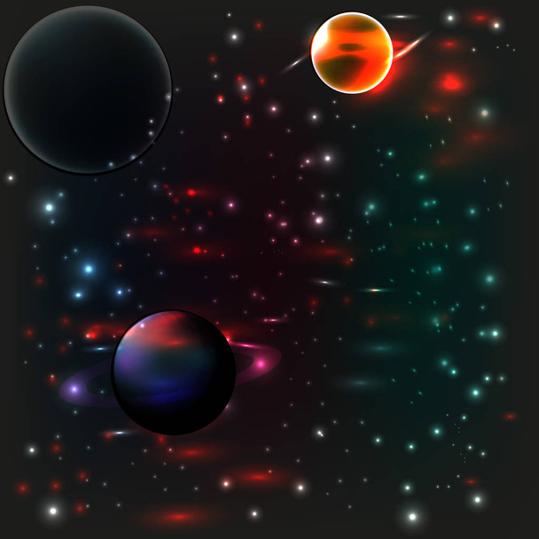 Abstract space landscape in vector illustration. - Vector, imagen