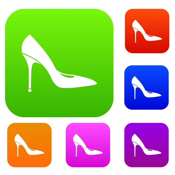 Women shoe with high heels set collection - Vector, imagen