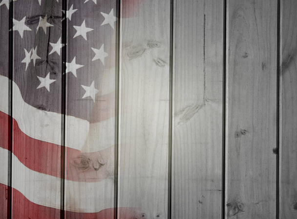 Bandera americana a bordo
 - Foto, imagen