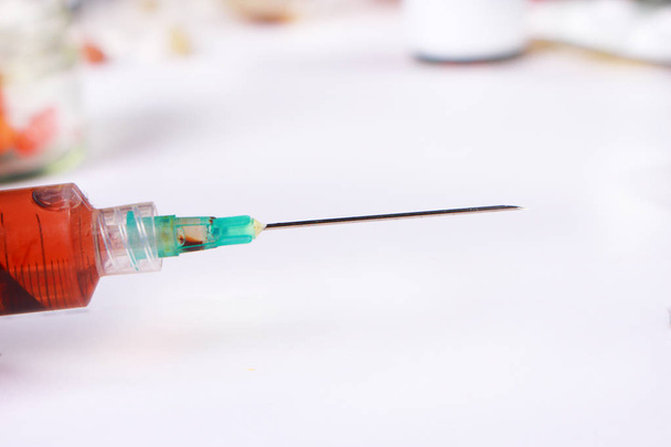 Medical Injection Syringe with Vials - Fotoğraf, Görsel