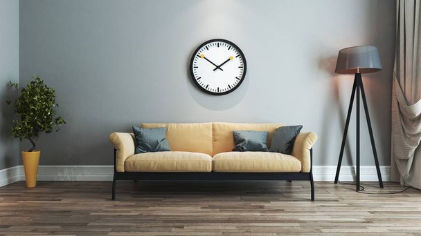 living room interior design idea with watch - Photo, Image