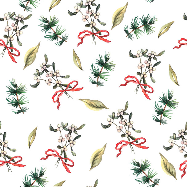 Watercolor Christmas pattern - Fotó, kép