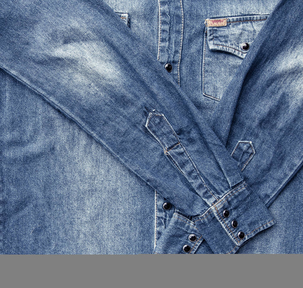 крупним планом синя джинсова сорочка
 - Фото, зображення