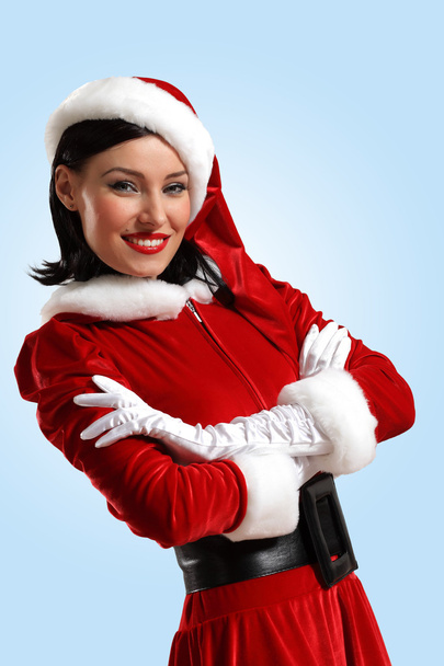 Attracive girl in santa clothes - 写真・画像