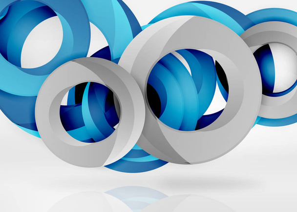 Modern 3d ring vector abstract background - Wektor, obraz