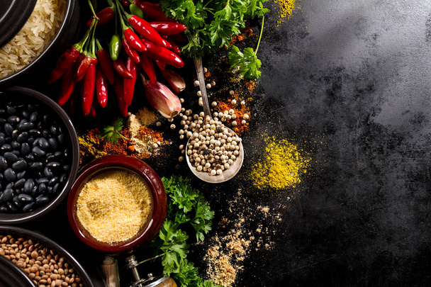 Beautiful Tasty Appetizing Ingredients Spices Red Chilli Pepper  - Φωτογραφία, εικόνα