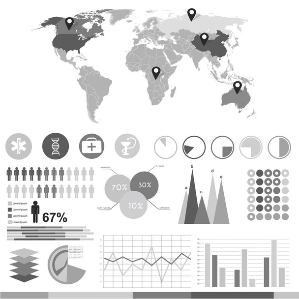 Black And White Business Infographic - Wektor, obraz