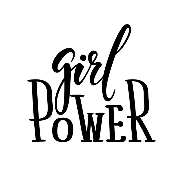 Girl power. Hand drawn calligraphy and brush pen lettering. - Vector, Image