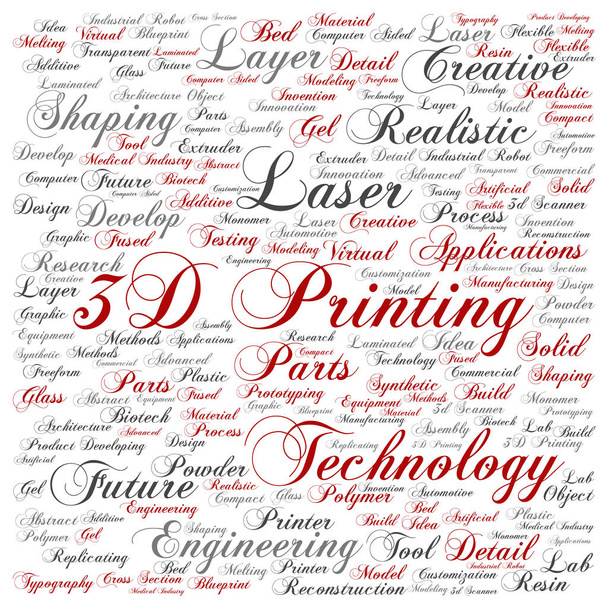 Tecnologia laser criativa de impressão 3D
   - Vetor, Imagem