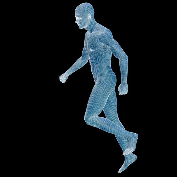 3D αρσενικό τρέχει   - Φωτογραφία, εικόνα