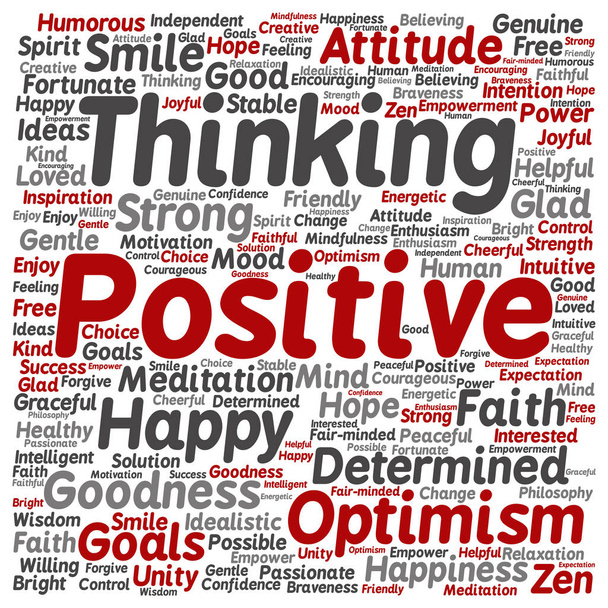fogalmi pozitív gondolkodás fogalma  - Vektor, kép