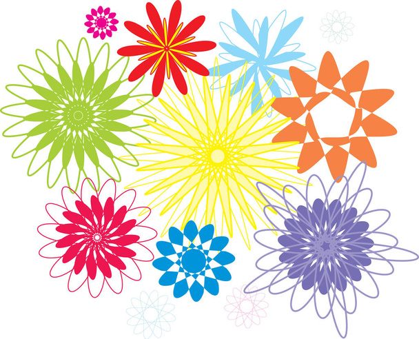 Illustrazione grafica vettoriale della collezione di fiori a colori
. - Vettoriali, immagini