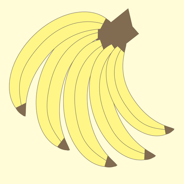 Δέσμες των νωπών μπανανών καρπούς απομονώνεται. Διανυσματικό γραφικό - Διάνυσμα, εικόνα