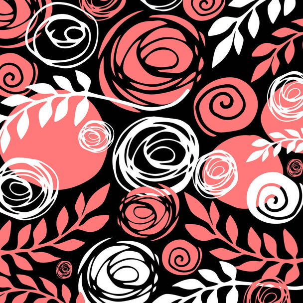 Flower art illustration pattern bloom beauty green. Background and texture. - Фото, изображение