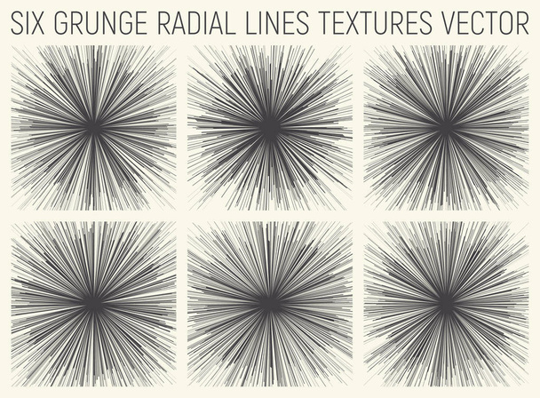 6 Grunge Radial Linhas Texturas Vetor
 - Vetor, Imagem