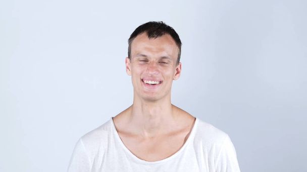 Young happy man laughing at camera , smiling portrait - Photo, Image