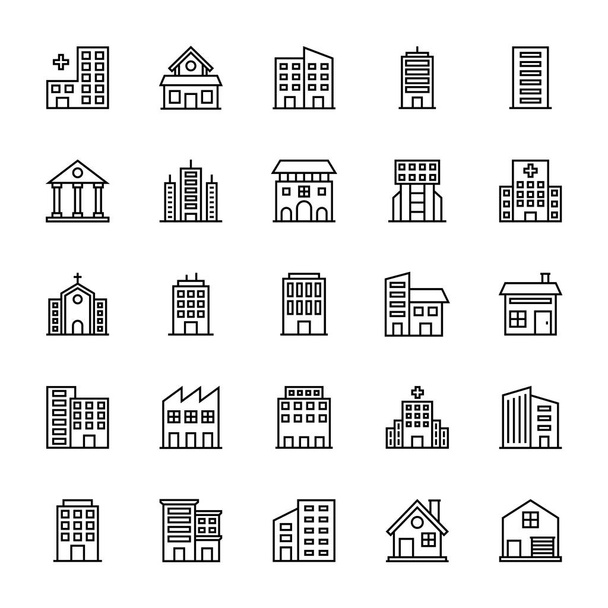 Ícones de vetor de edifícios 2
 - Vetor, Imagem