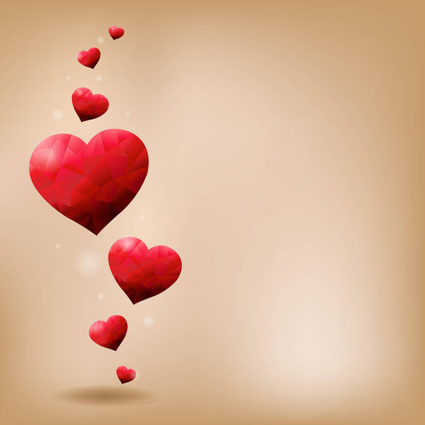 Tarjeta corazones rojos - Vector, Imagen