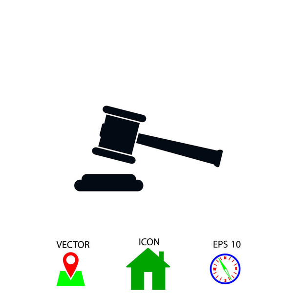 Hammer judge vector icon - Vector, Image