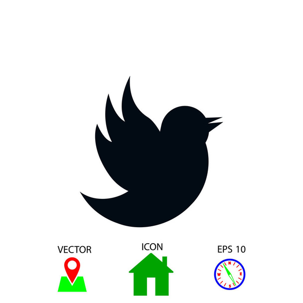 Doodle bird icon - Vector, Image