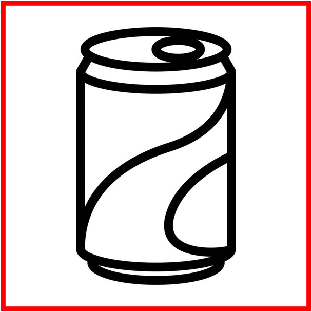 Icon illustrations for canned drink, in flat line / outline stroke icon style. - Vector, Image