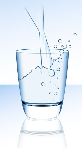Glass with blue water - Wektor, obraz