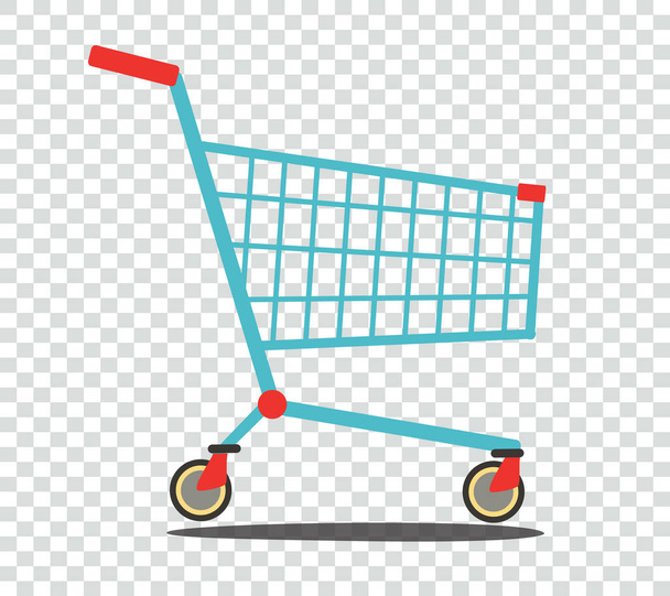 Empty supermarket shopping cart - Wektor, obraz