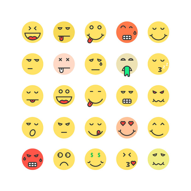 värillisten emoji-kuvakkeiden joukko
 - Vektori, kuva