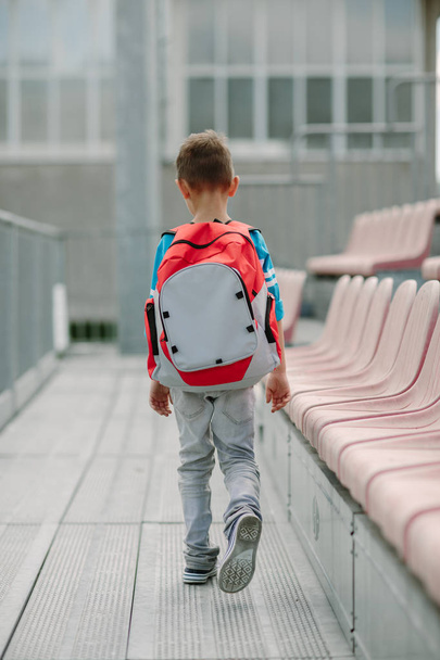 Student walking alone to a school - Фото, зображення