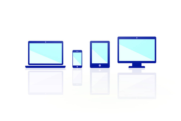 Responsive Web Design Flat Icon Set Illustration - Photo, Image